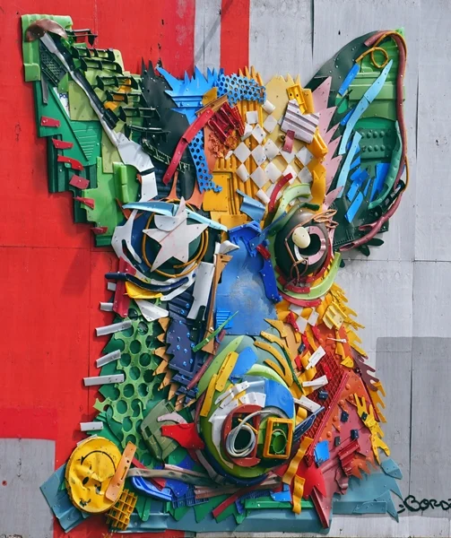 Großes Street-Art-Kunstwerk Nahaufnahme