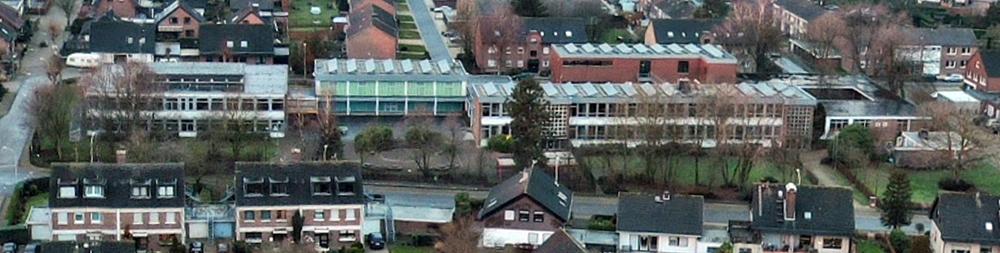 Drohnenaufnahme Schulgelände
            Johannes-Hauptschule Weeze 2020