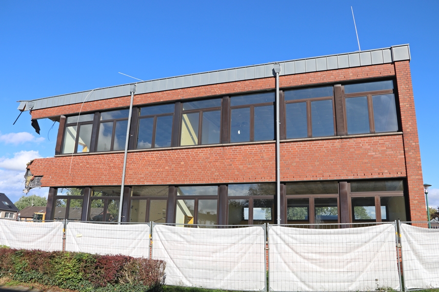 Ausblick: verbleibende
              Gebäudestruktur – Hauptschule Weeze