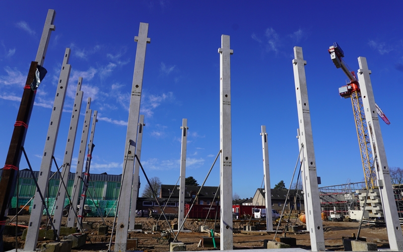 Neues Gebäude auf der Baustelle in Weeze