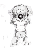 Fotograf Kid macht ein Foto